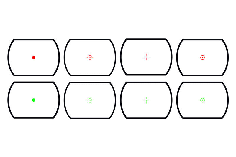 HD Dot sigte optics 5 x rød/grøn, 4 forskellige prikker. 4