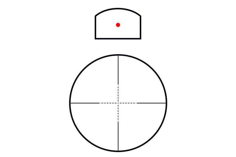 Kikkertsigte 4x32 med mini Red Dot 3