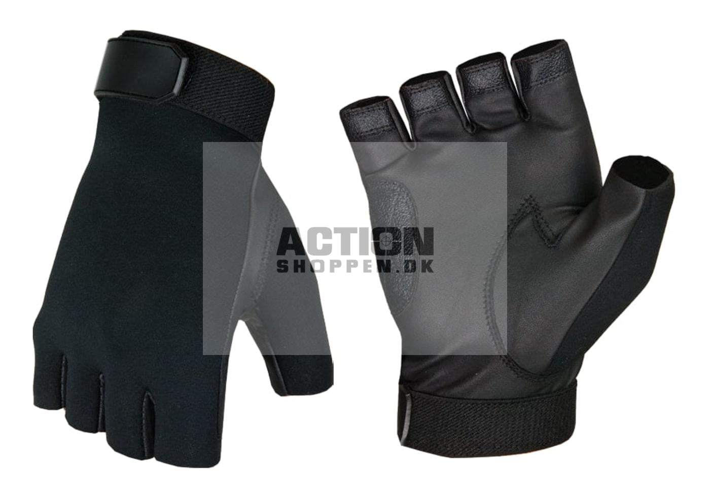Halvfinger skydehandsker, Sort, Str. S - XL