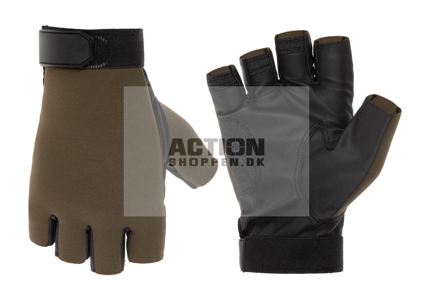 Halvfinger skydehandsker, OD Grøn Str. S - XL