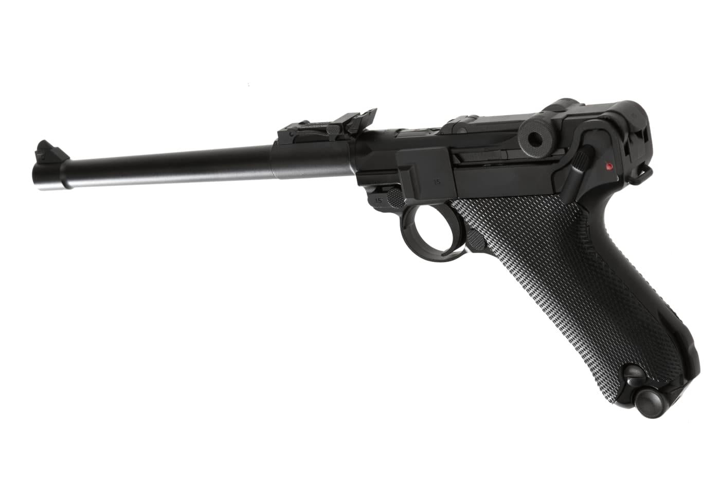 WE - P08 8 Inch, Full Metal, Sort, GBB - Gas.