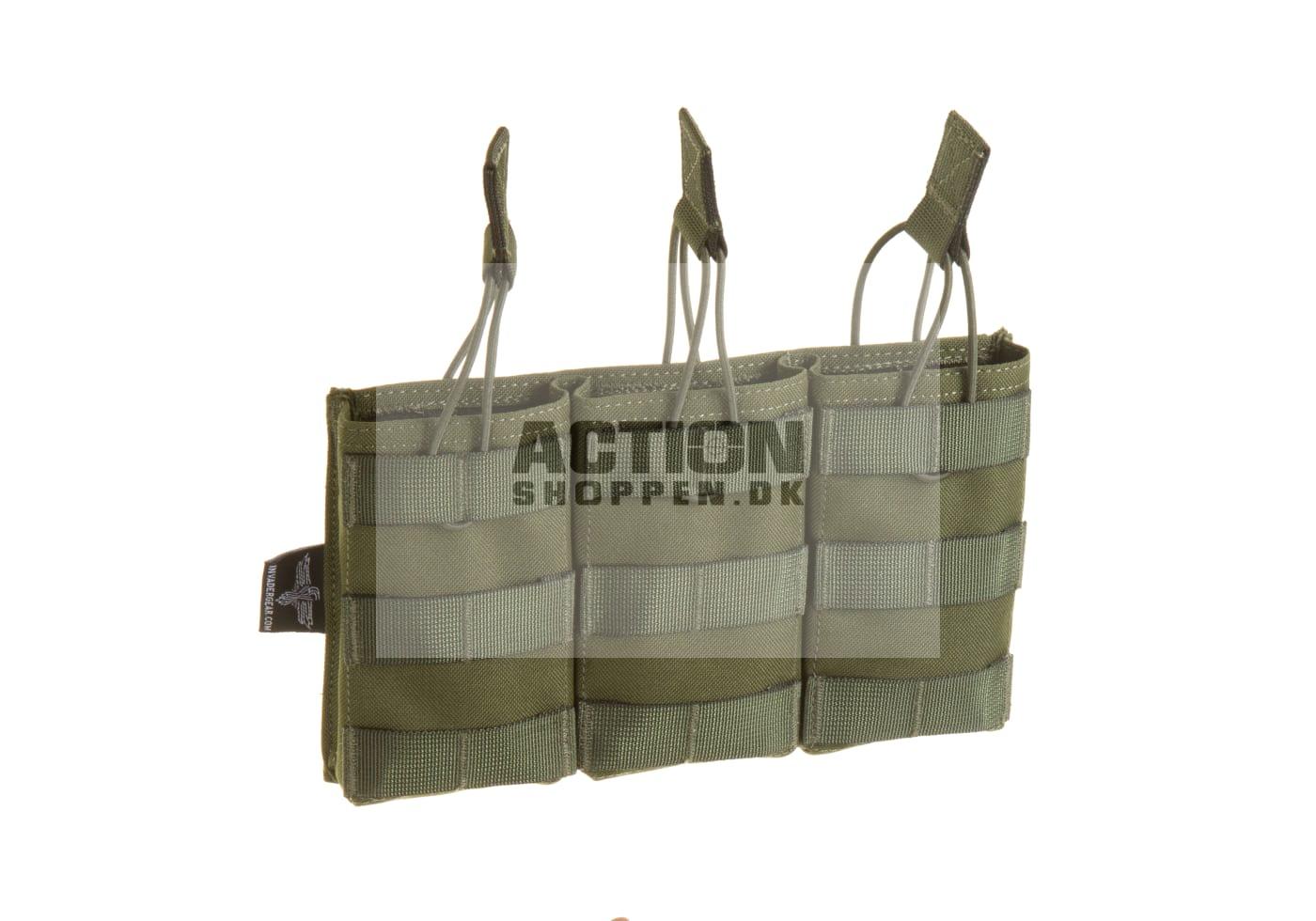 Invader Gear Molle Pouch, M4/M16 magasiner 5.56 Triple Direct Action Mag Pouch, OD Grøn 1