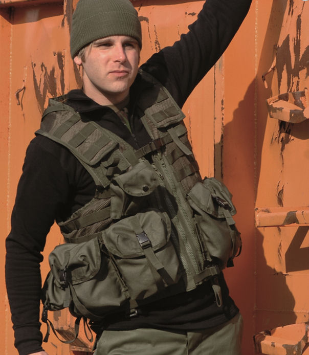 Taktisk vest, Molle, oliv, str. one size 1