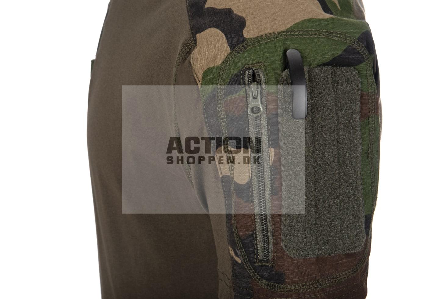 Invader Gear - Combat Shirt Kort ærme, Woodland, str. S - XXL