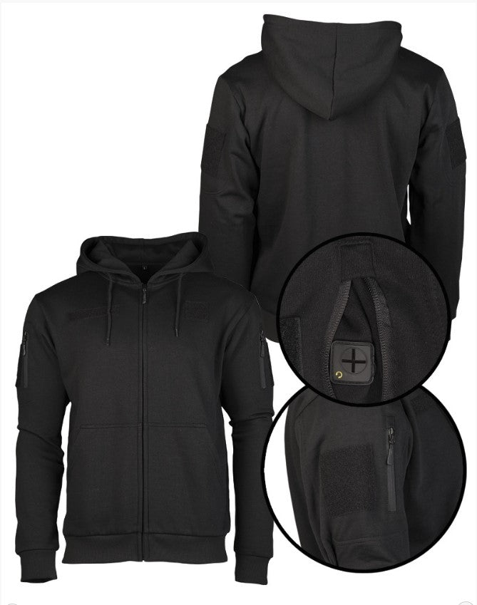 Taktisk Hættetrøje, Sort, str. S - XXL