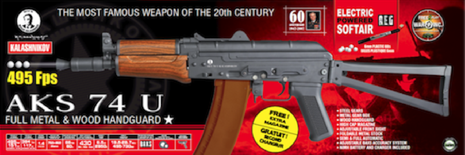 KALASHNIKOV AKS74U full metal & wood 2