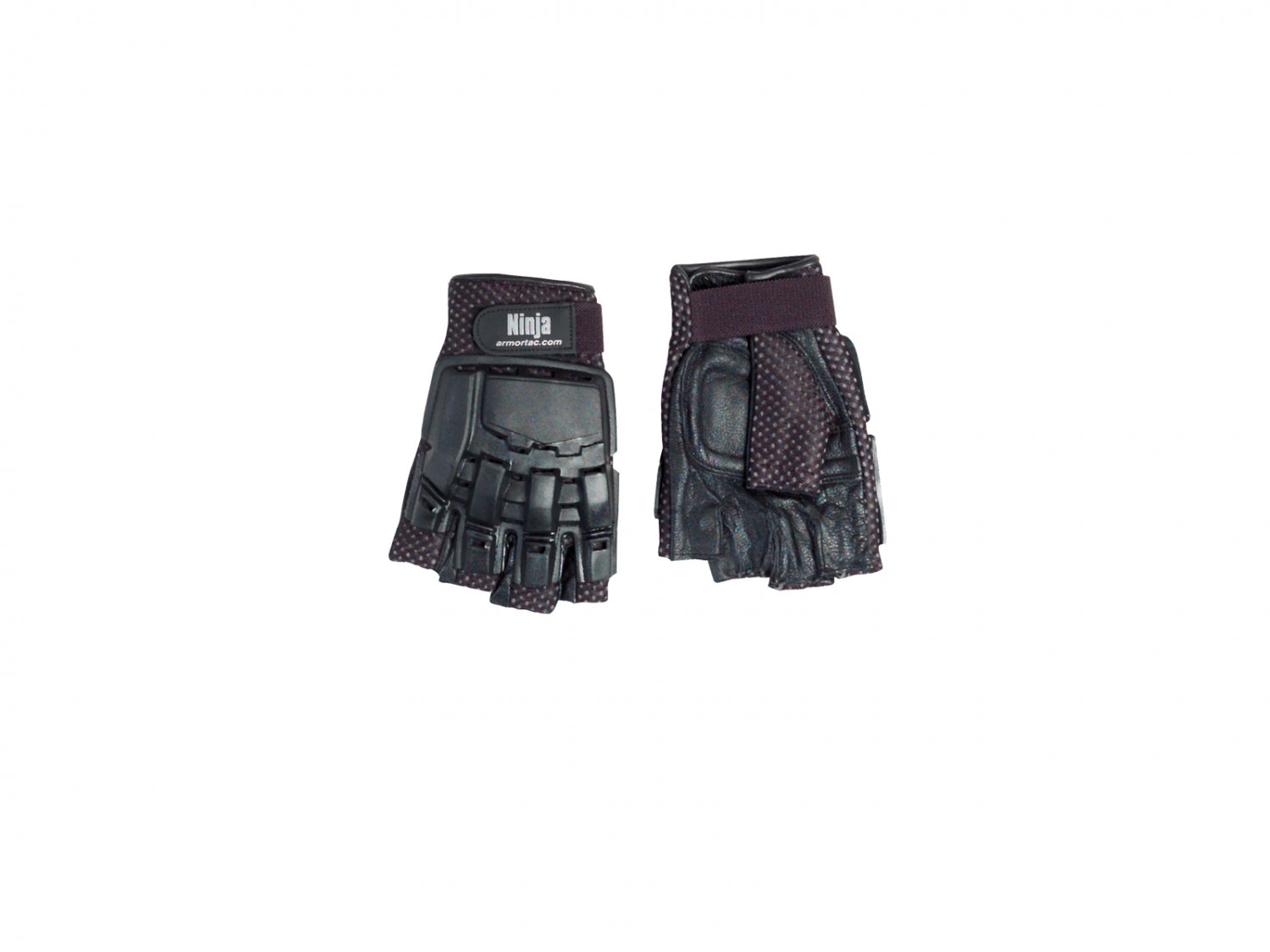 Handsker, kamp, Læder, halvfinger str. M - L