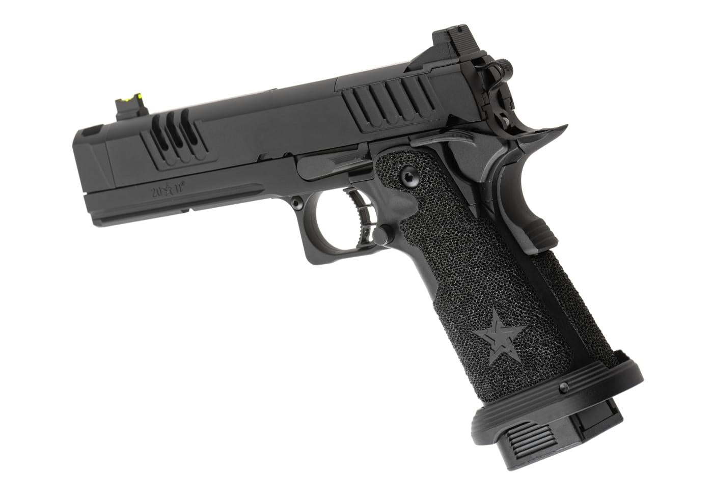 Army Armament - Staccato XC 2011 GBB T8 Pistol with Muzzle Device, sort, Full Metal, GBB - Gas