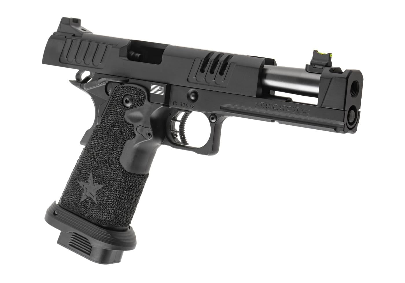 Army Armament - Staccato XC 2011 GBB T8 Pistol with Muzzle Device, sort, Full Metal, GBB - Gas