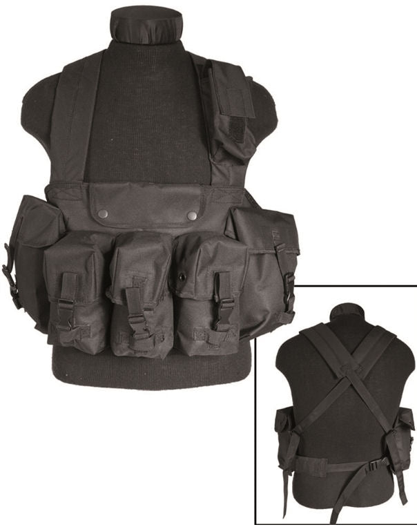 Vest m/6 mag lommer, Sort, str. one size 1