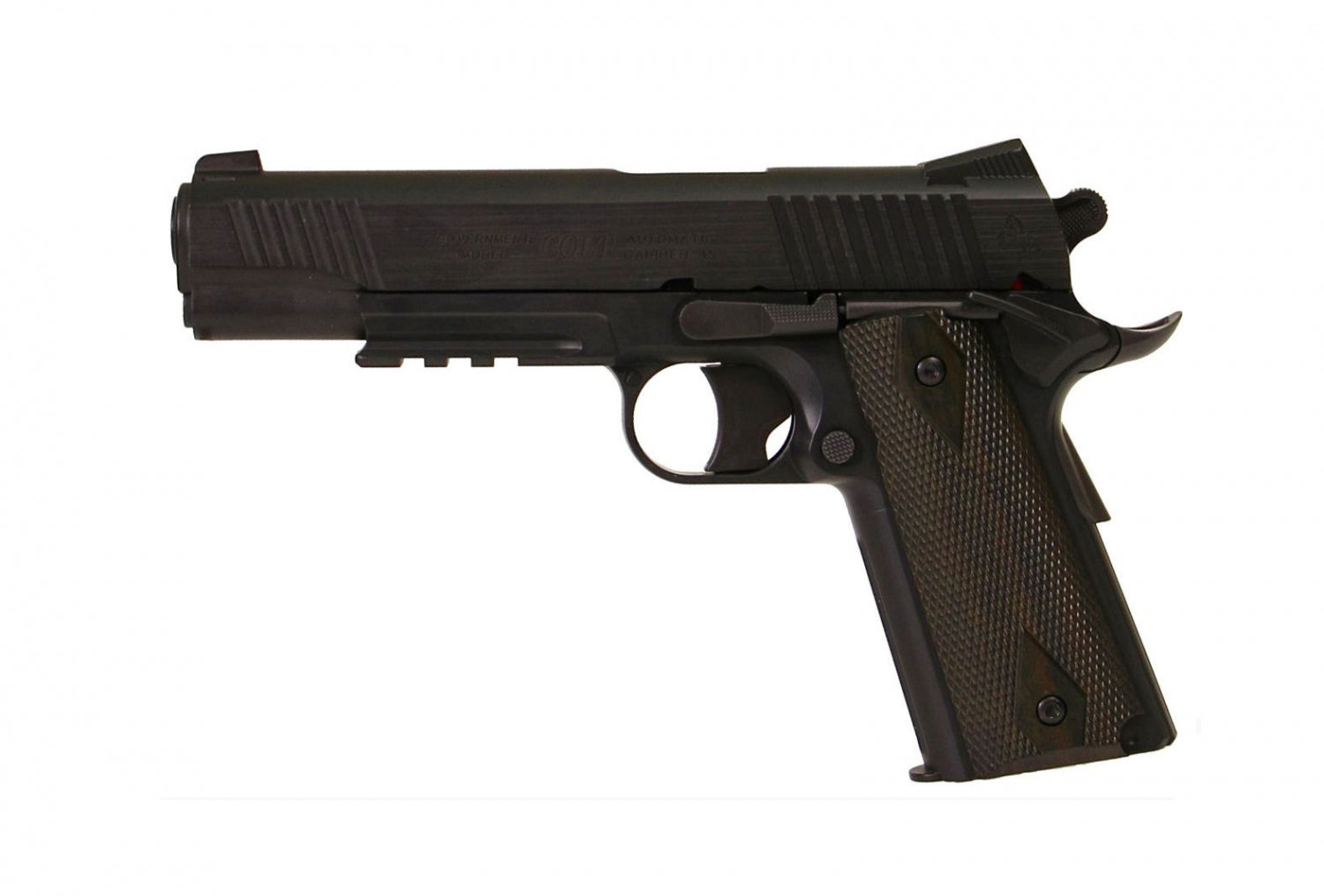 Cybergun - Colt 1911 Rail Gun, Sort, GNB - Co2 1