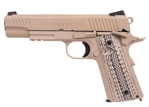 Cybergun - Colt 1911 Rail Gun Tan (M45A1), Full Metal, GBB - Co2 1