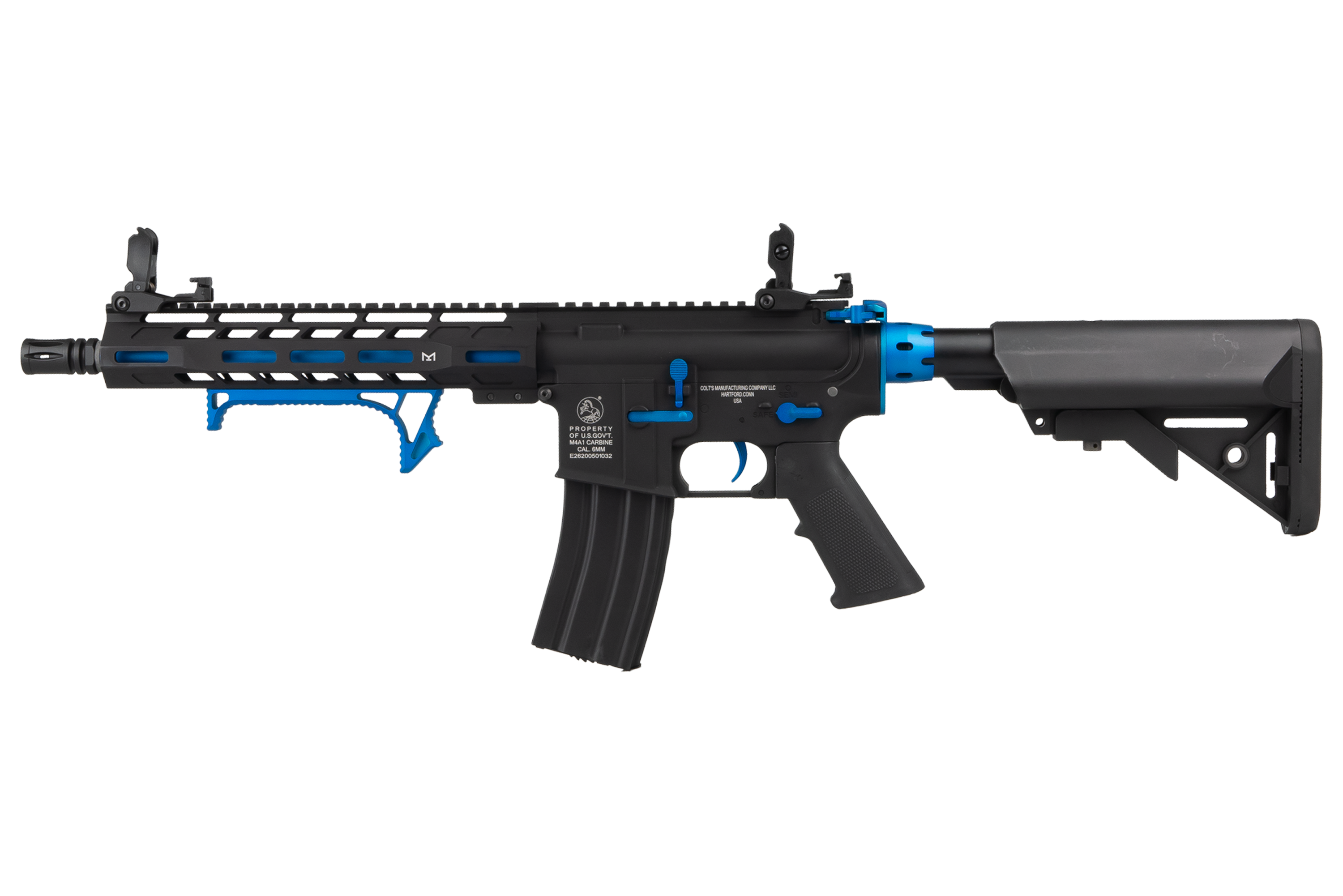 Cybergun - Colt M4 Hornet Blue Fox Ed, Full metal, Blå/Sort 1