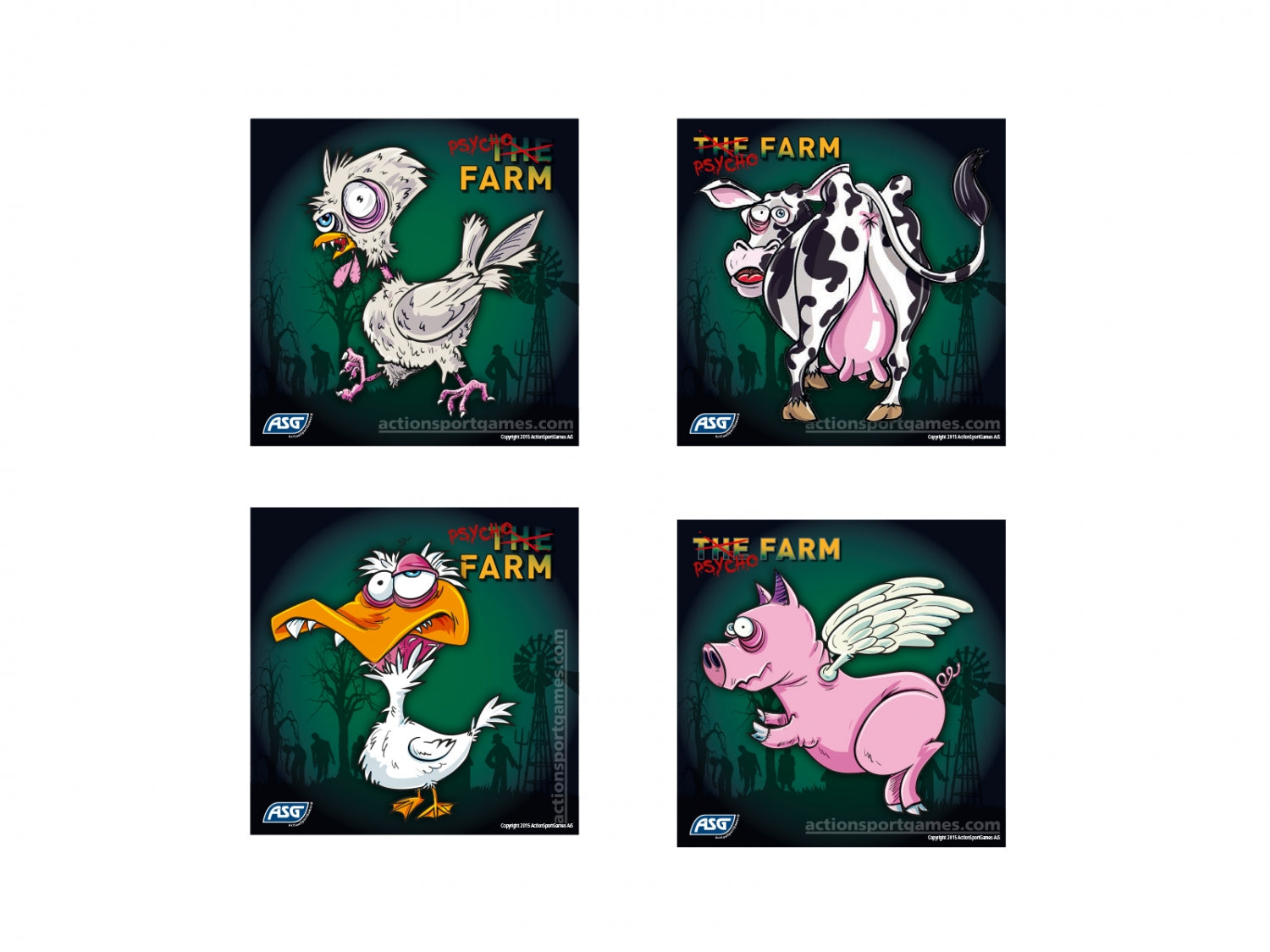 Psycho Farm Skydeskiver 100 stk. til metal skydekasser 14x14 cm 1