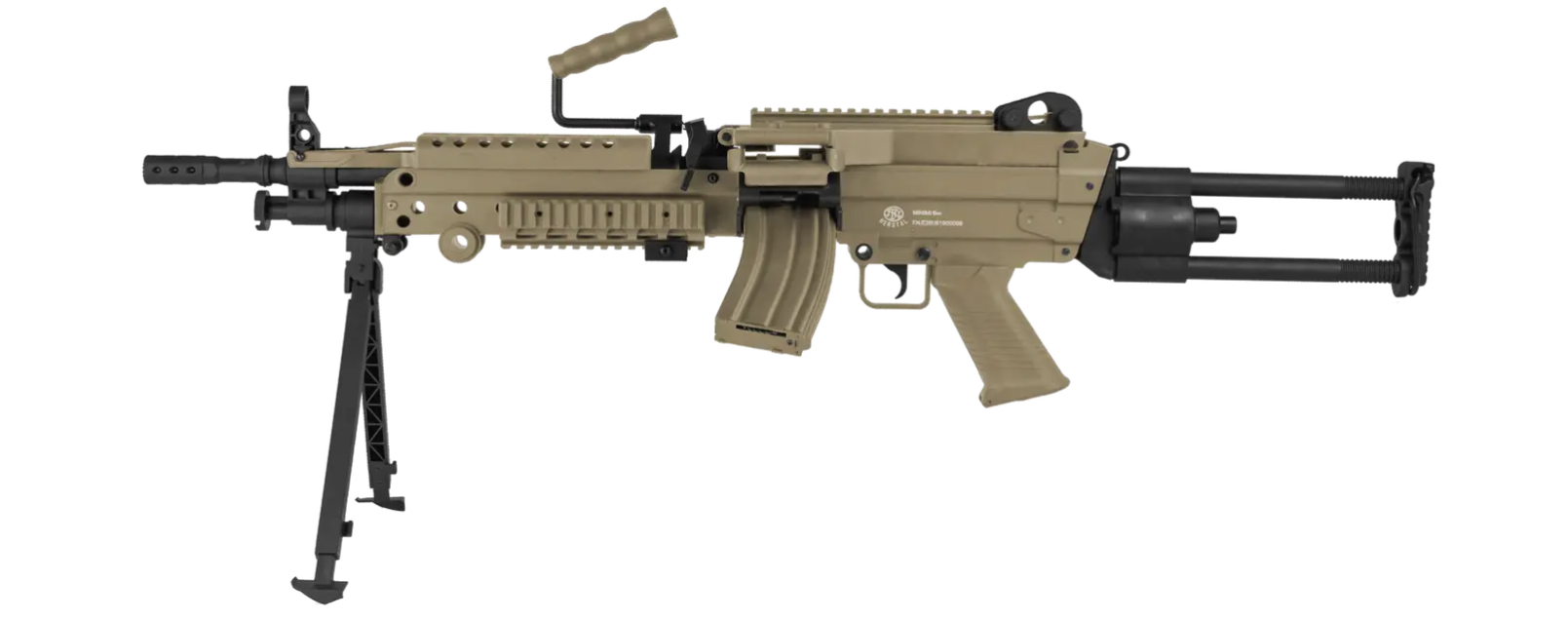 FN Herstal M249 Para, LMG, AEG, Electronic Trigger, Full Nylon fiber, Tan 1