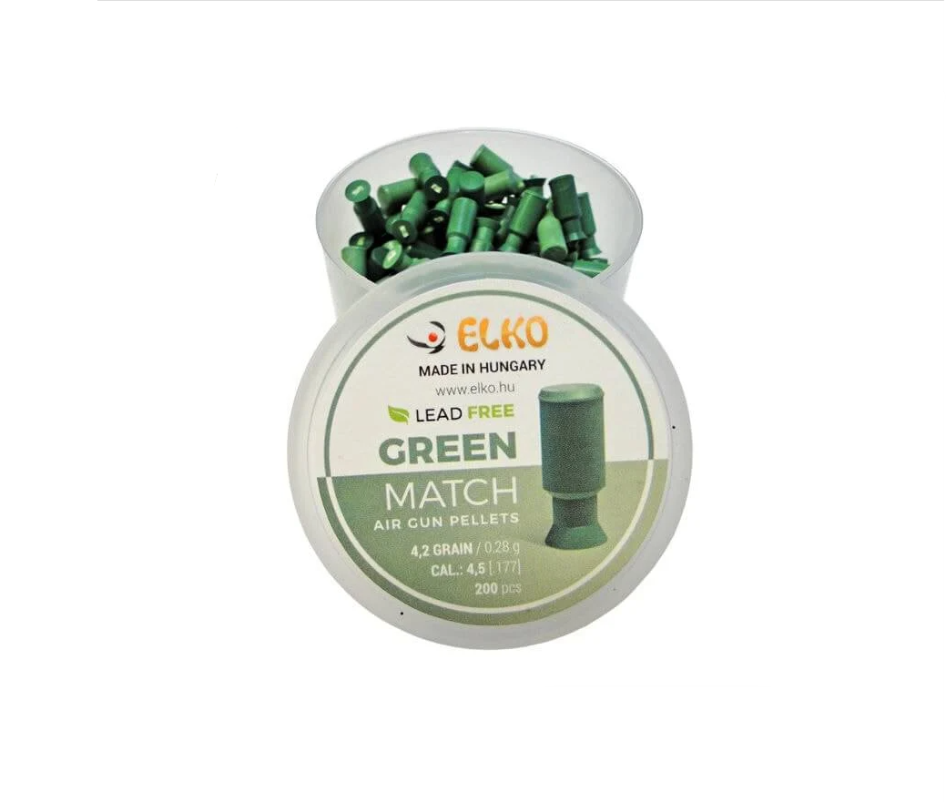 Elko Hagl Green Match Blyfri 200 Stk. 4,5mm(Cal.177) 1