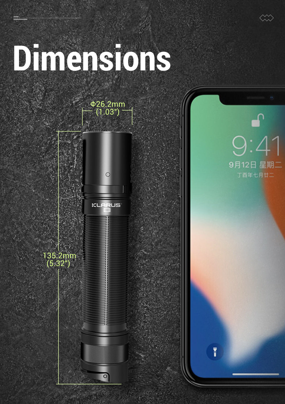 Klarus Outdoor High Performance Flashlight, E3, 2200 lumens 9