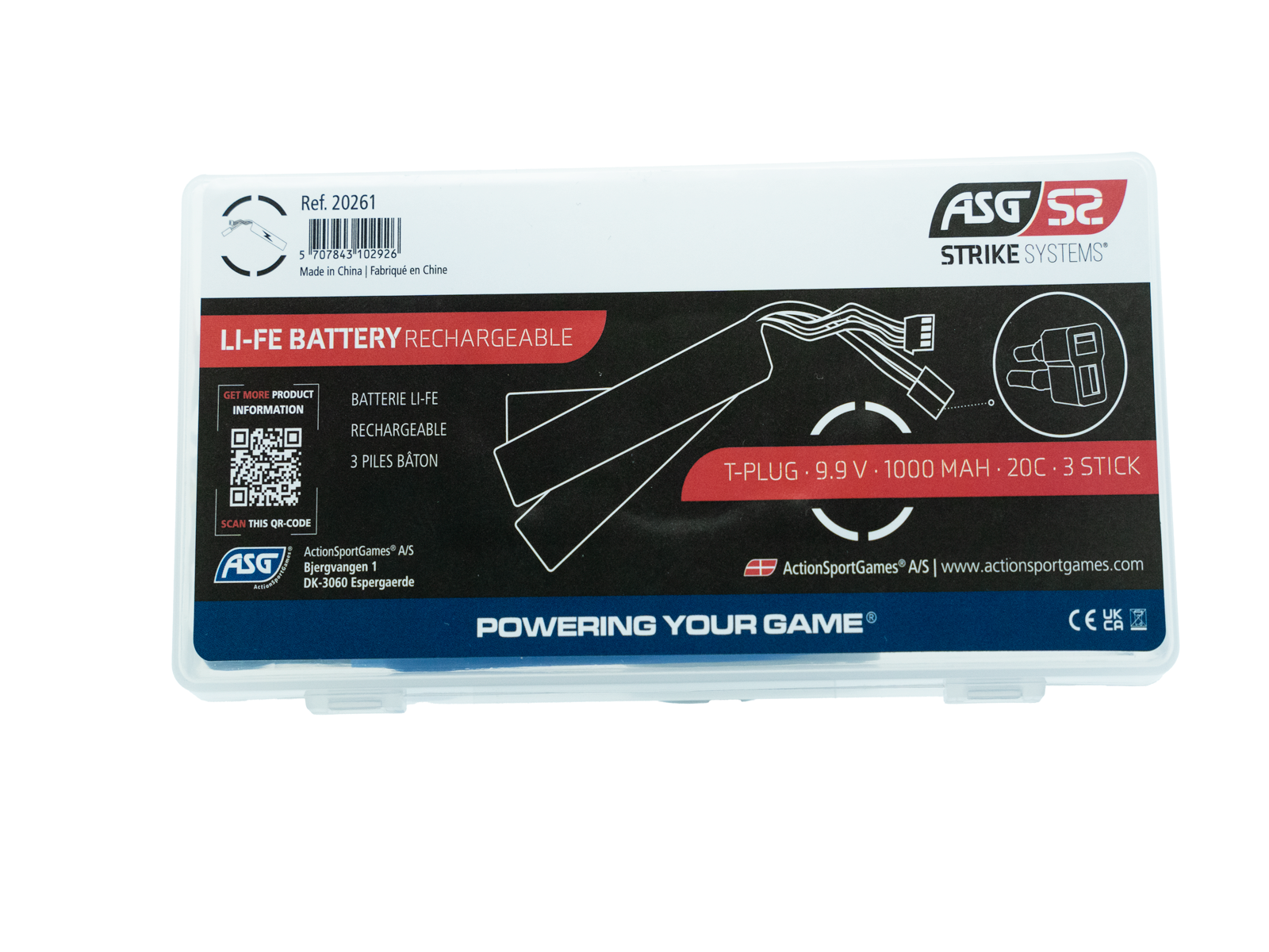 Li-FE 9,9V 1000mAh, 20C, Crane stock Batteri, T-Plug