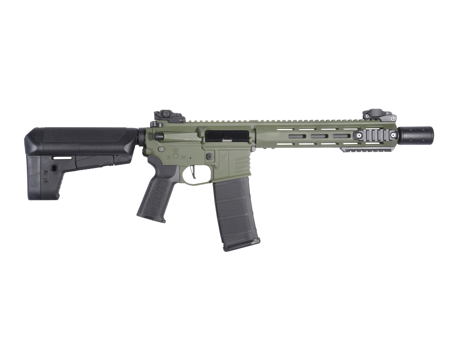 Delta Armory - M4 AR15 M-LOK 10" SilentOps Charlie, SportLine, Oliven
