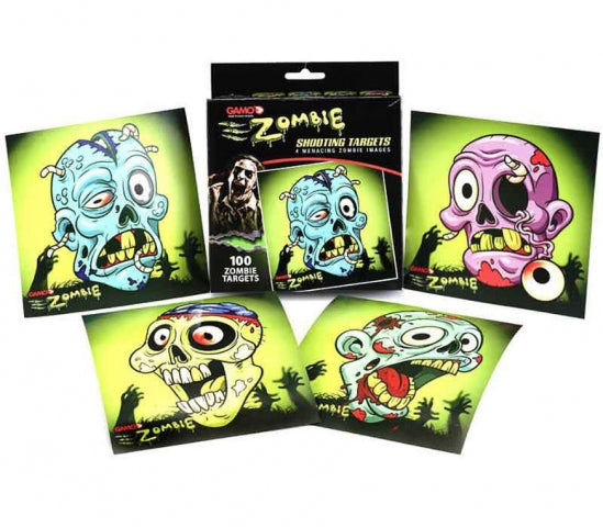 Zombie Skydeskiver 100 stk. til skydekasser 14x14 cm 1
