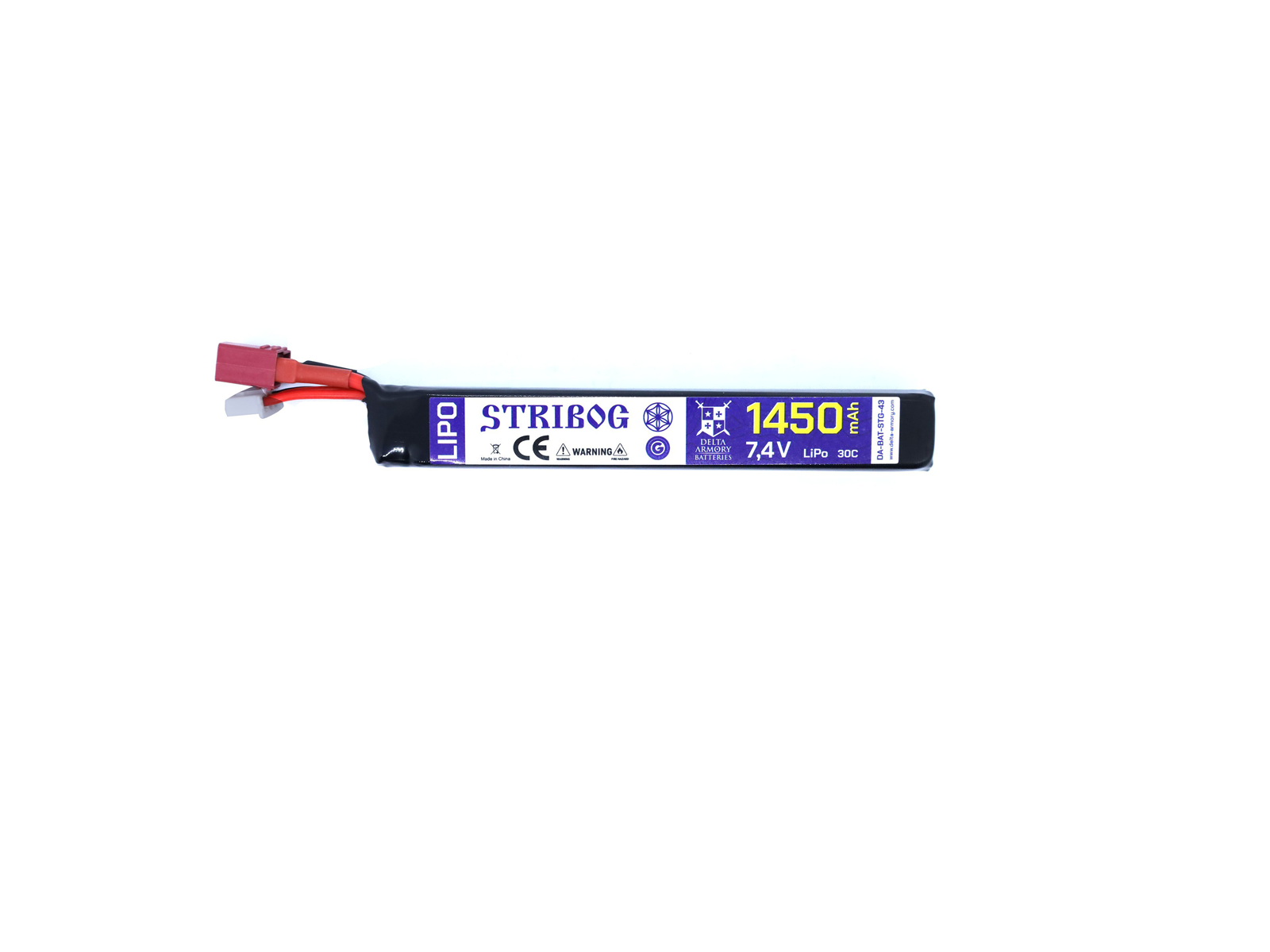 Delta Armory Li-Po 7,4V 1450mAh, 30C, stang, Batteri