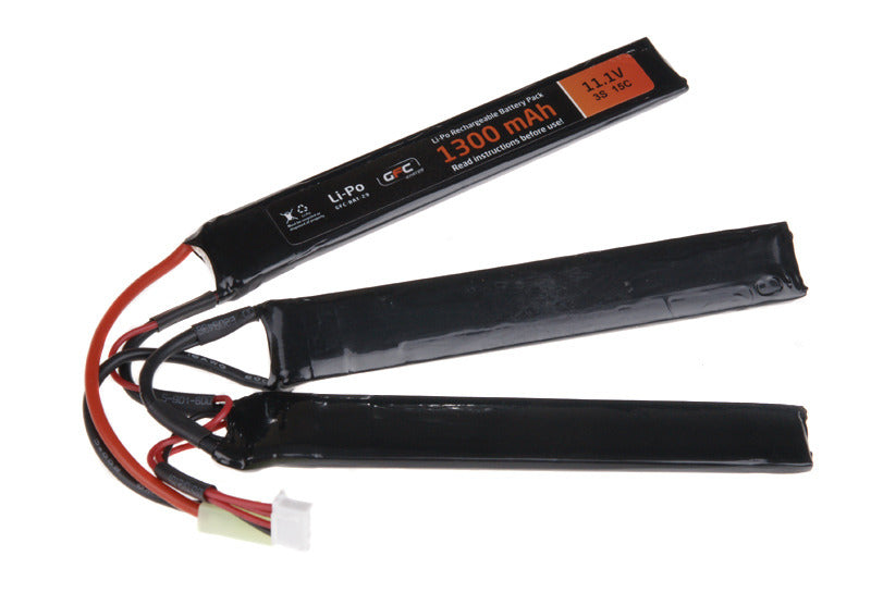 Li-Po 11,1V 1300mAh, 15C, Crane stock, Batteri 1