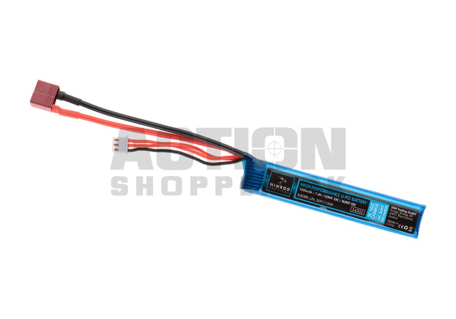 Li-Po 7,4V 1300mAh, 25C, Stang Batteri 1