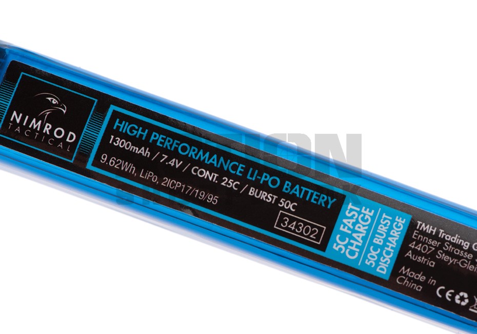 Li-Po 7,4V 1300mAh, 25C, Stang Batteri 3