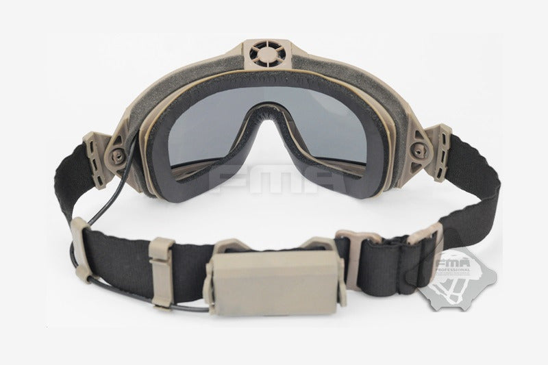 FMA - Sikkerhedsbrille anti-dug med Blæser, Tan 4