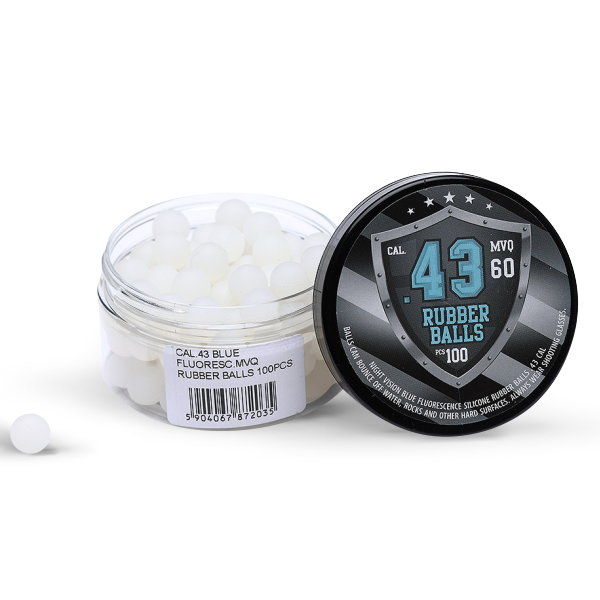 Selvlysende Blå Gummikugler, Cal 43" 100 Stk 1