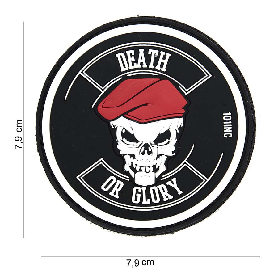 Patch - 3D PVC Death or glory zwart 1