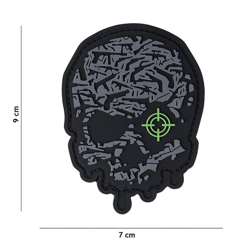 Patch - 3D PVC Target eye skull grey 1