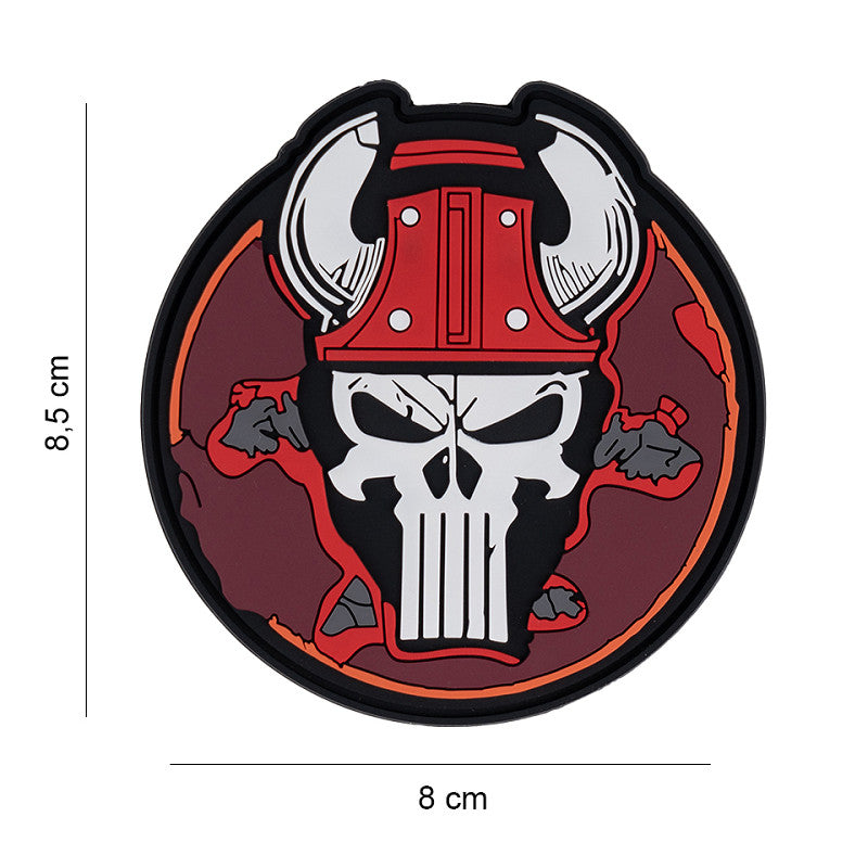 Patch - 3D PVC Punish skull bull 1
