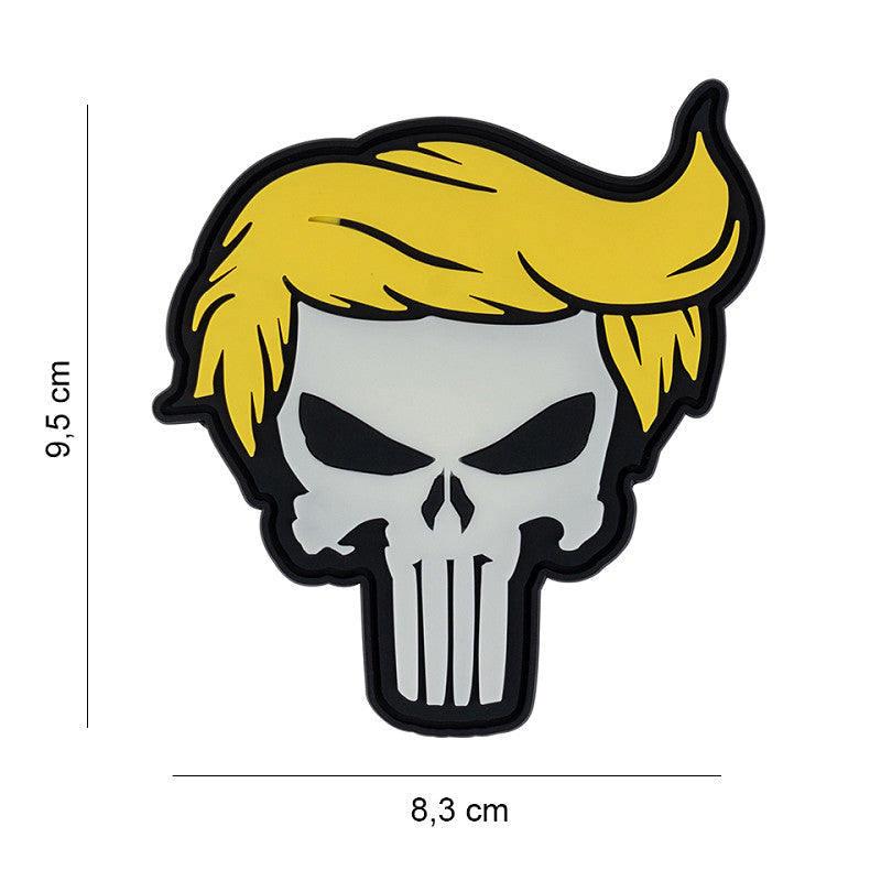Patch - 3D PVC Punish skull yellow hair glow in dark 1