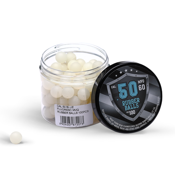 Selvlysende Blå Gummikugler, Cal 50" 100 Stk 1