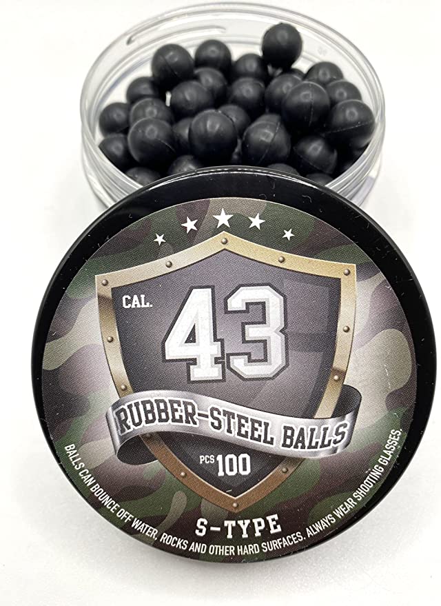 Rubber-steel balls S-Type Gummikugler, Cal 43" 100 Stk 1