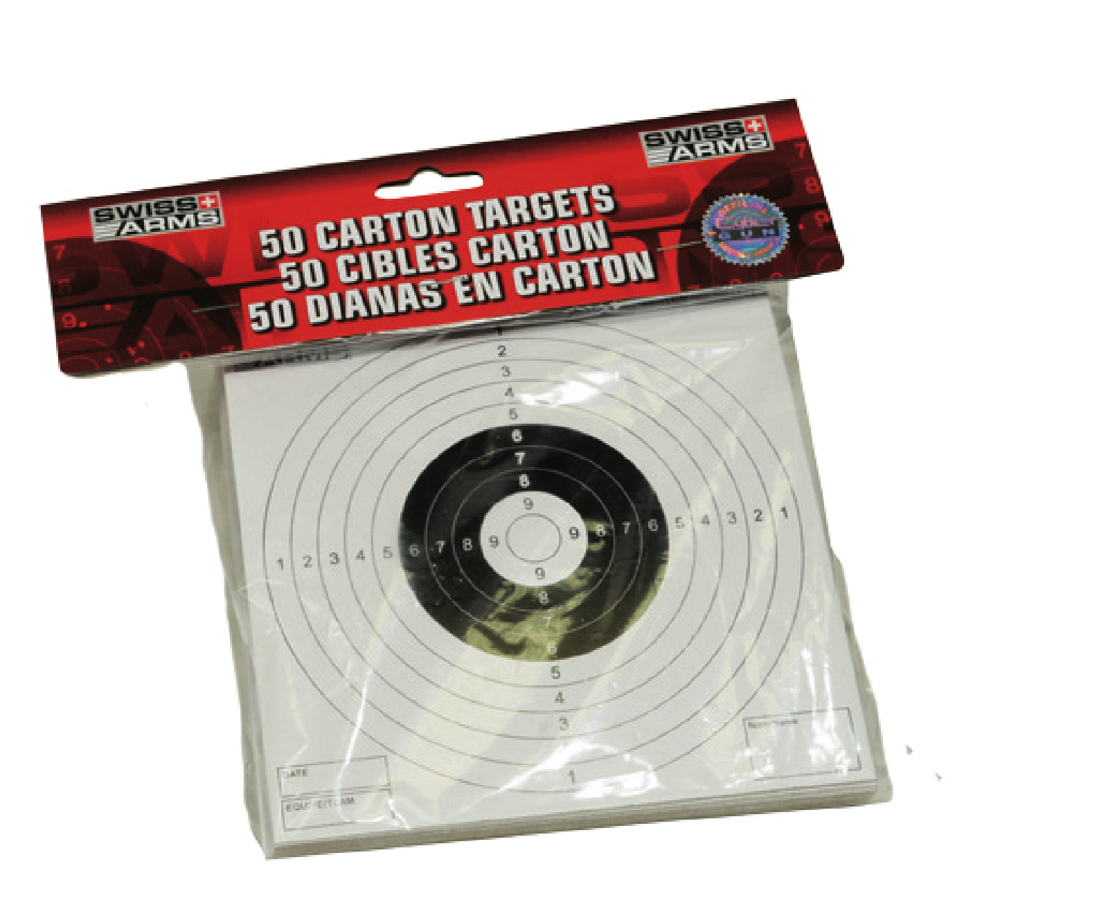 Skydeskiver 50 stk. med 1 mål, til skydekasser 14x14 cm 1