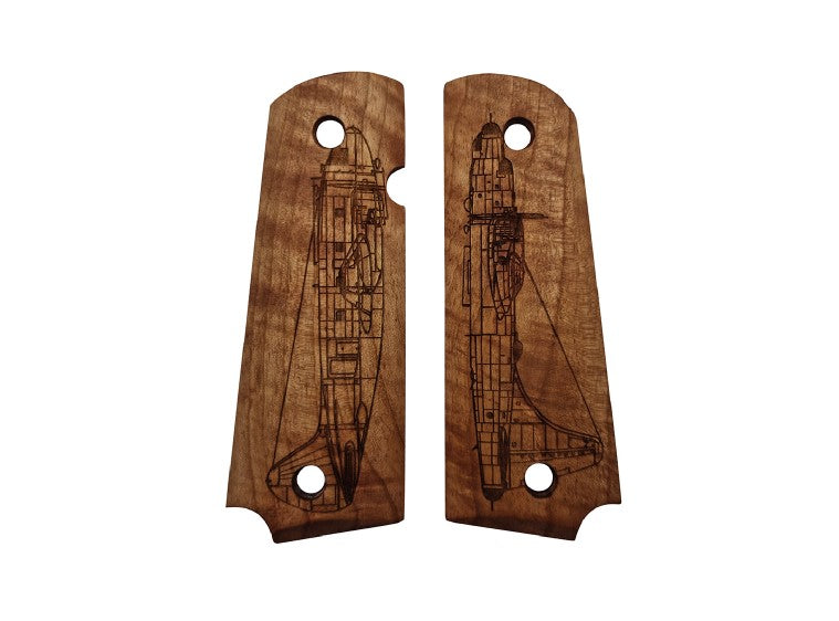 Grebsskaller til 1911 modeller, ægte valnøddetræ, Flyvende fæstning 1