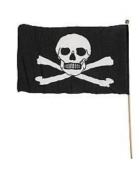 Piratflag på pind 28,5 x 46 cm. 1