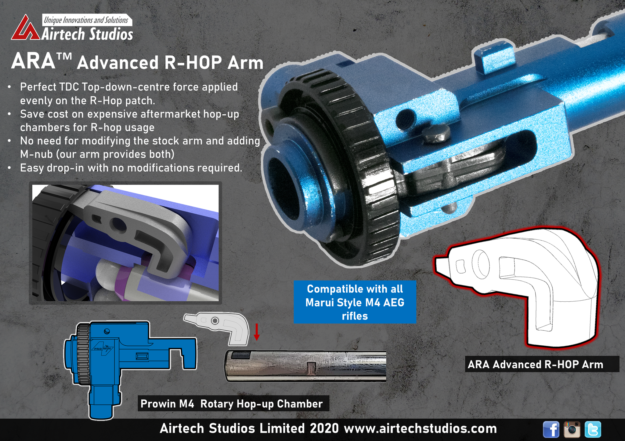 Airtech Studios - Prowin M4 Hop-up kammer - Modified R-HOP Arm 1