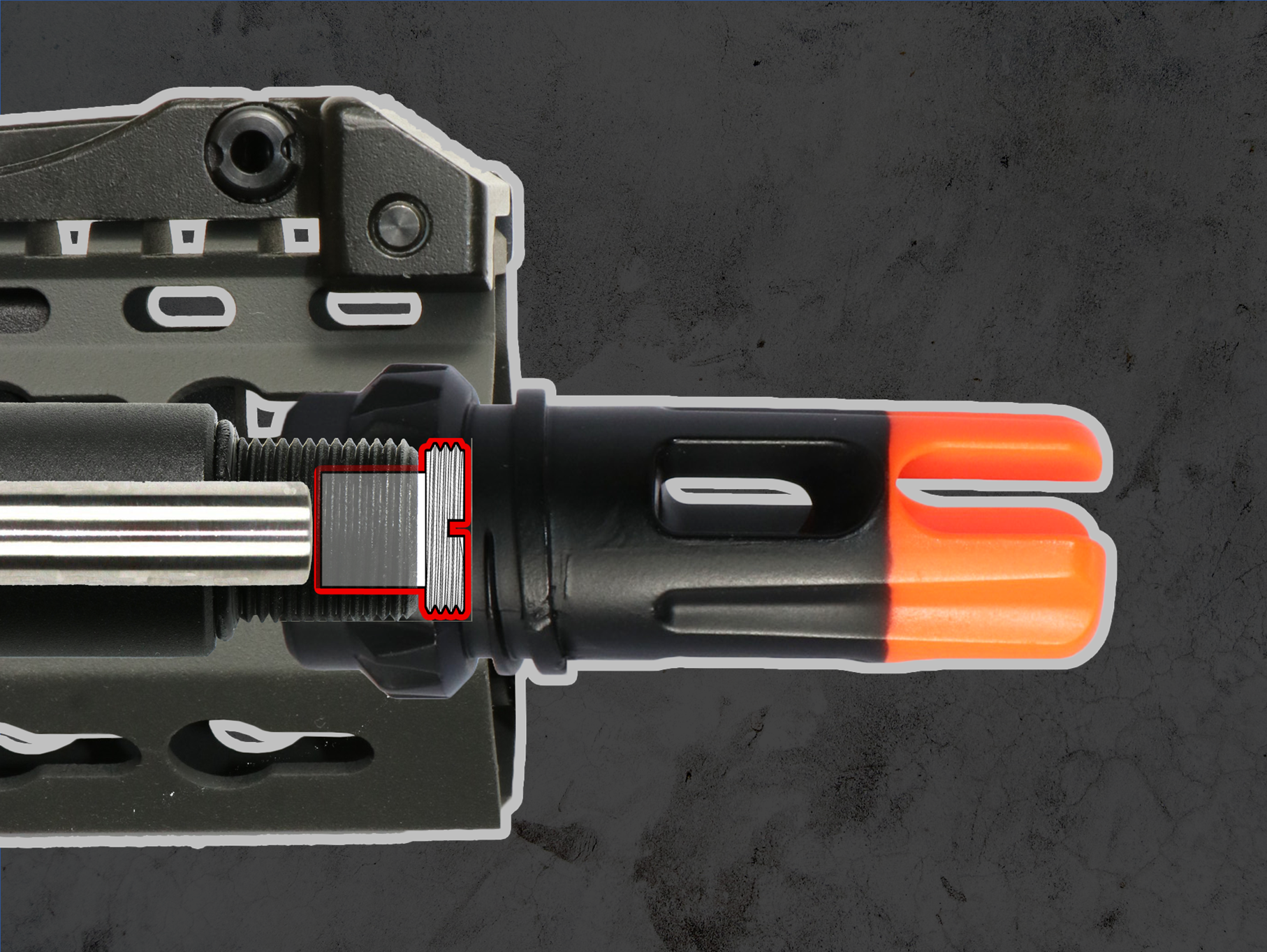 Airtech Studios - G&G CM16 SRS 7" IBS inderløb Løbsstabilisator 6