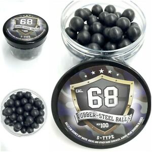 Rubber-steel balls S-Type Gummikugler, Cal 68" 100 Stk 1