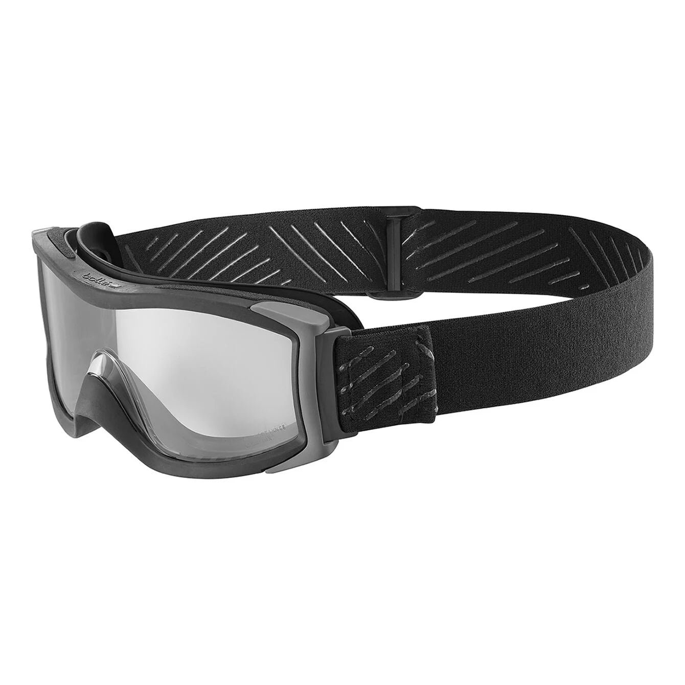 Bolle X1000M Tactical sort sikkerhedsbrille anti-dug, Klar.