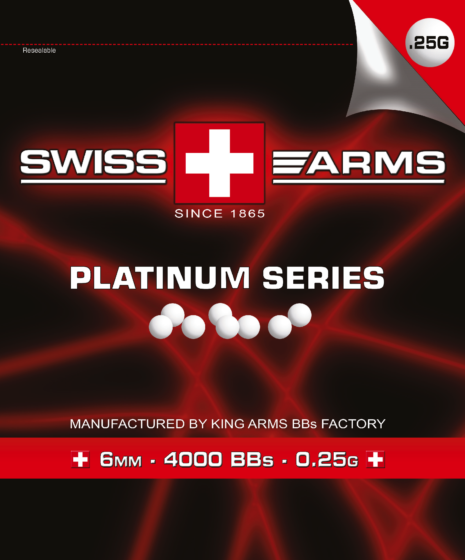 Swiss Arms - 0,25 gram. 4000 stk. Hvide 1