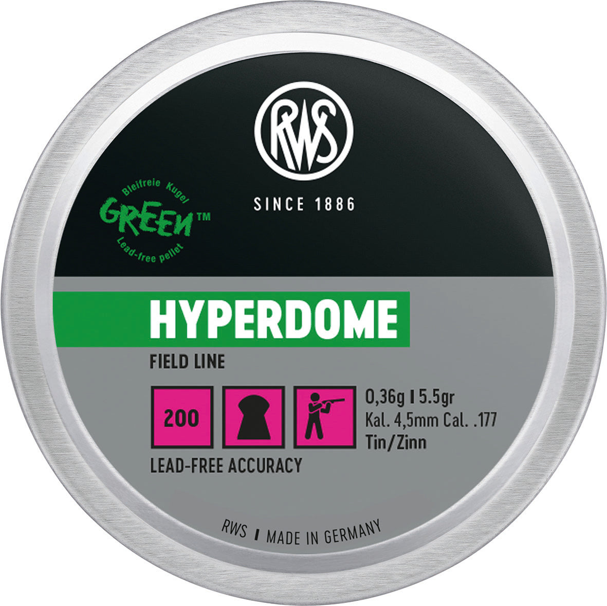 RWS Hyperdome Blyfri 200 Stk. 4,5mm(Cal.177) 1