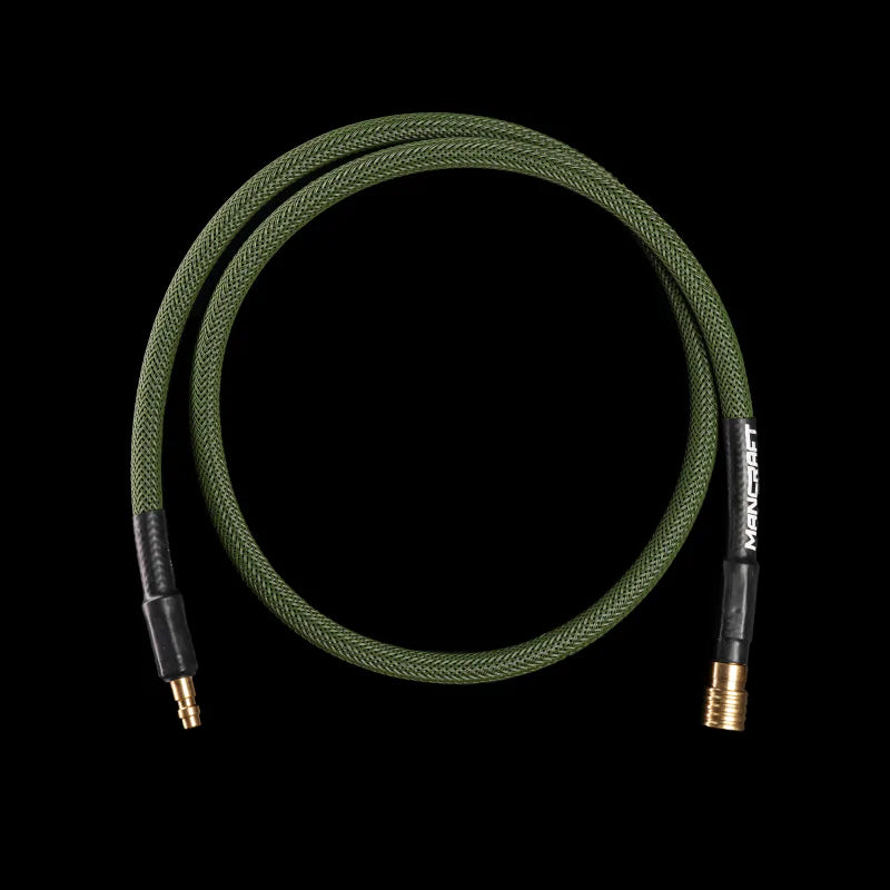 Mancraft HPA Line - Durable series. Wide bore. HPA slange 42" Med QD Fittings. Oliven