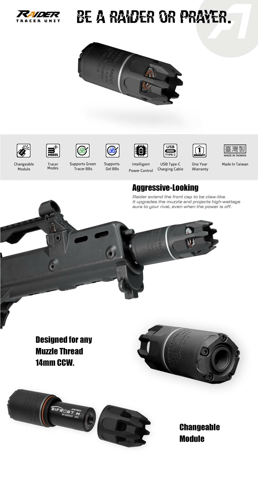 Acetech - Raider With Tracer Unit Bifrost M 14mm, sort 7