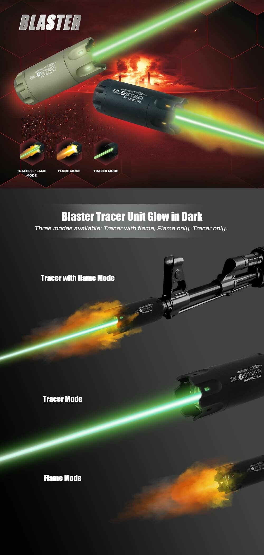 Acetech - Blaster Tracer Unit 14mm CCW, sort 5