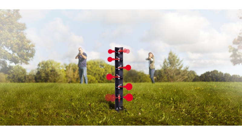 Crosman Visible Impact .22LR Dueling Tree Target skydemål. 2