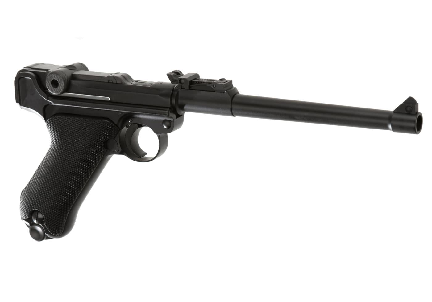 WE - P08 8 Inch, Full Metal, Sort, GBB - Gas.